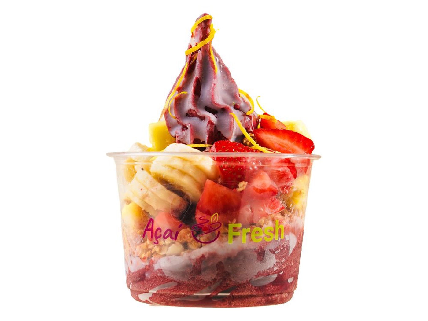 Recovery Bowl topped with banana, pineapple, strawberries