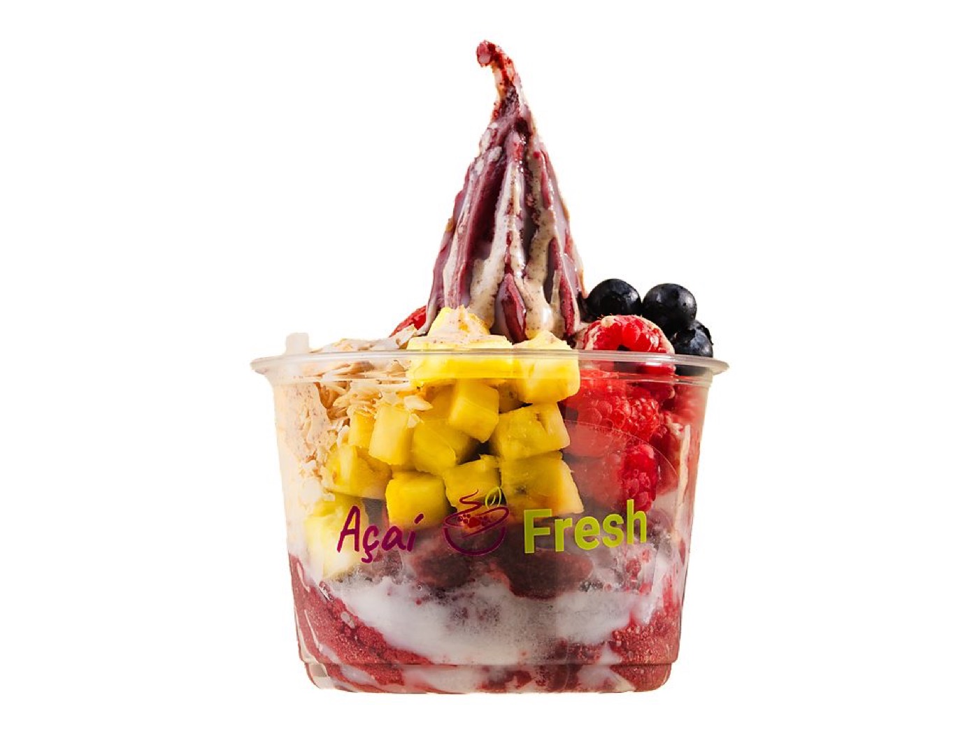 Tropic Thunder topped with strawberries, blueberries, raspberries